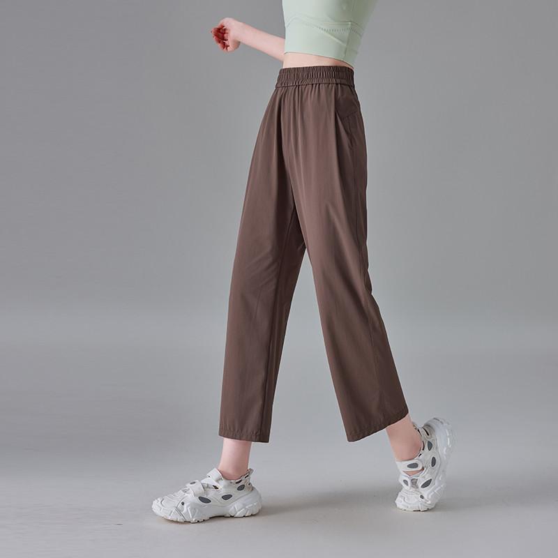 Elastic and comfortable sports casual pants for women in summer 2025, thin, fashionable, loose, versatile, slimming straight leg pants
