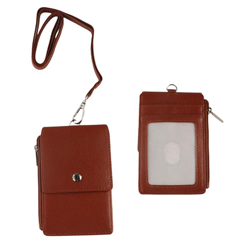 

Lanyard Bus Pass Case Cover Name Badge Holder ID Card Case Credit Card Holder Employee ID Cover коричневый