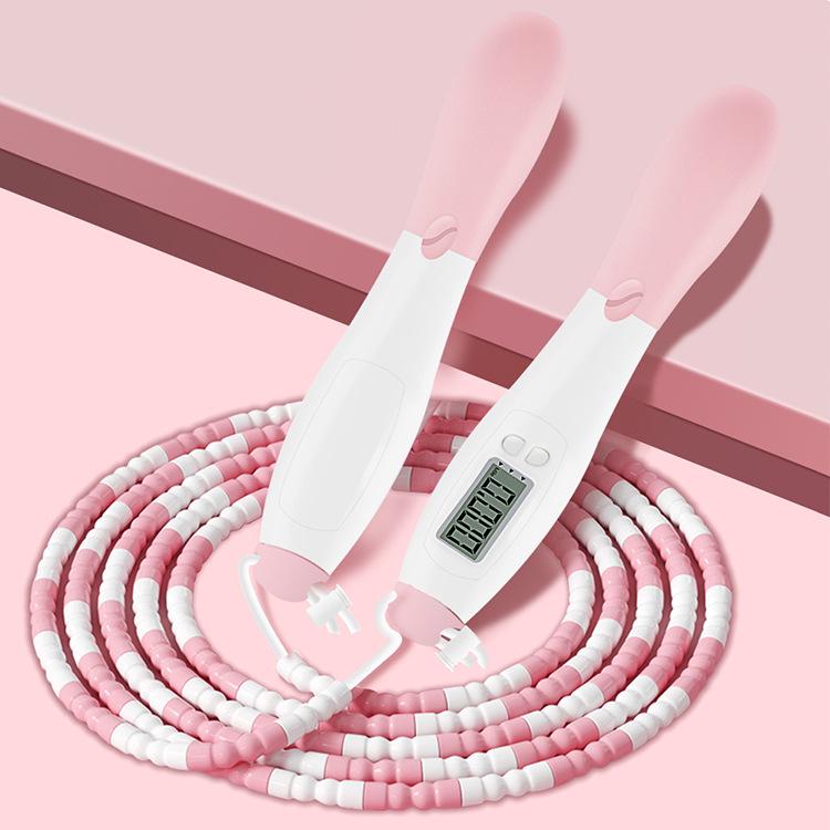 Adjustable Soft Bead Bamboo Segment Jump Rope for Children