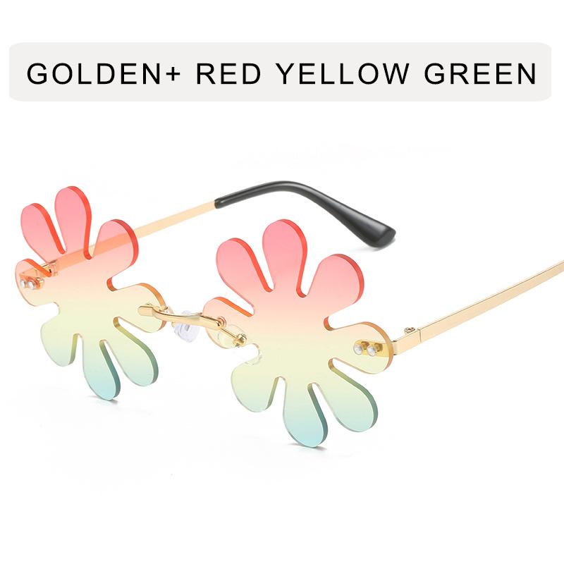 Flower Shape Women's Sun glasses New Fashion Rimless Metal Leg Women Sunglasses High Quality Women's Sunglasses