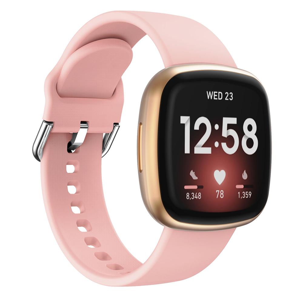 

Soft Silicone Smart Watch Strap Replacement for Fitbit Versa 3 Pink