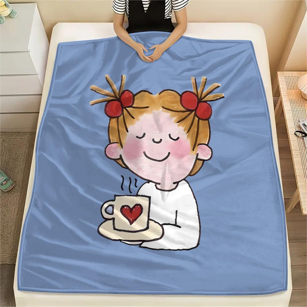 

1PC Coco-chan Print Flannel Blanket, High quality All Seasons, Home Decor, Warmth and Comfort, Perfect for Christmas Gifts 80cm x 120cm