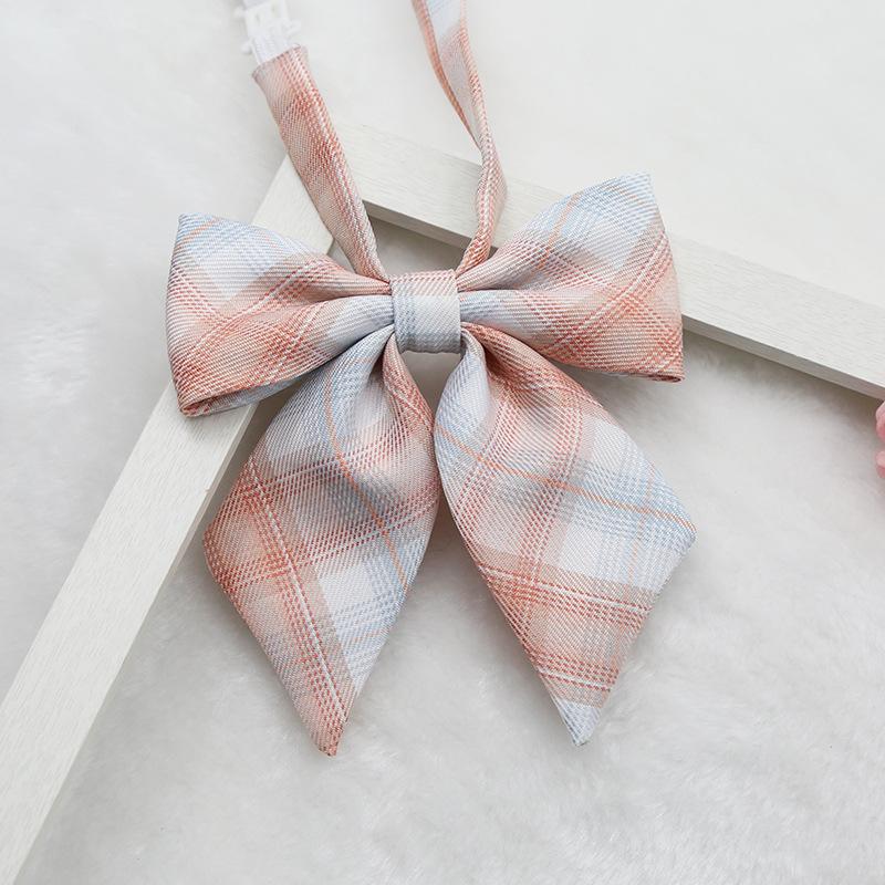 Personalized Flower Plaid Uniform Collar Flower Bow Tie Small Fresh Sailor Suit Bow KTB