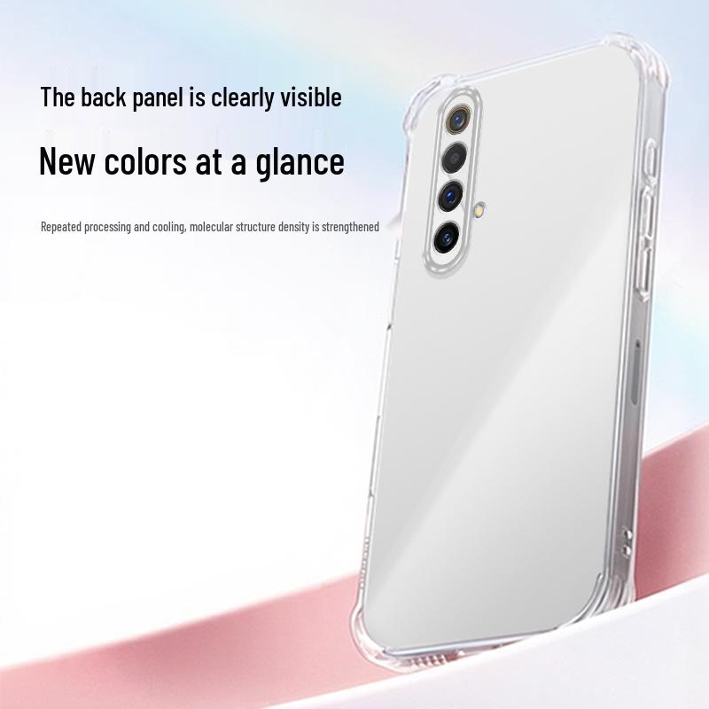RealMe X50/X50pro/X3 Transparent TPU Case - Anti-Drop Airbag Corners, High-End Stylish Design
