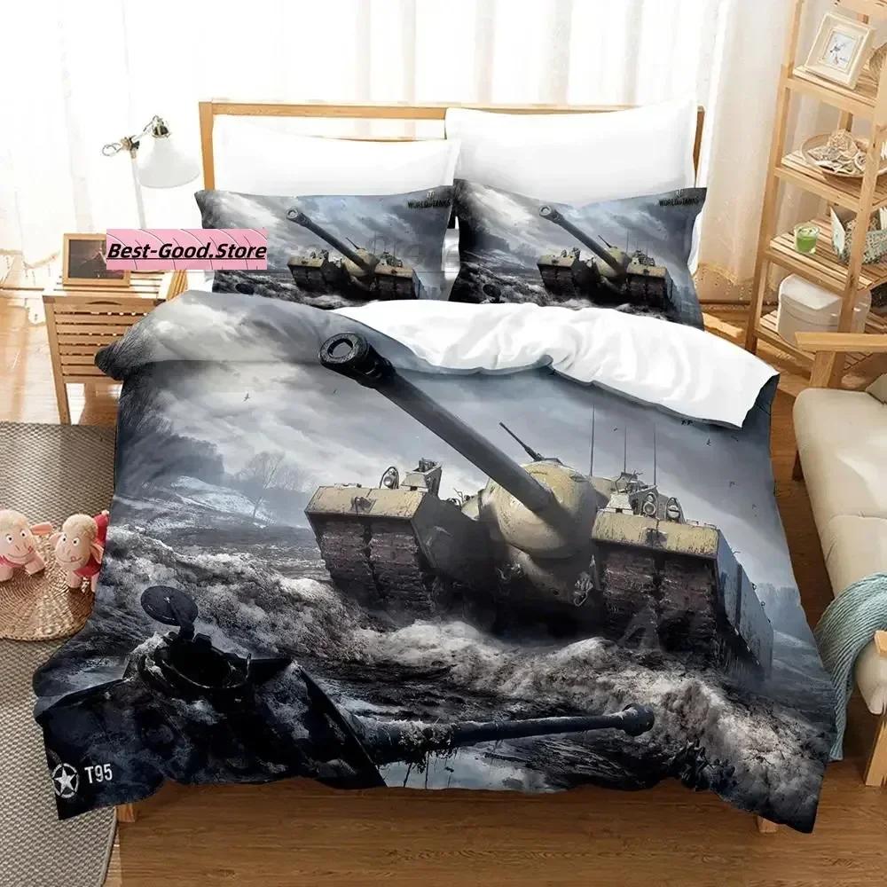 

Comforter World Of Tanks Bedding Set Single Twin Printed Bed Set With Bed Soft Single Double Queen Super King Size Comforter (quilt)-EU Single(135*200cm)3pcs