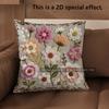 2D Vintage Floral Embossed Style Throw Pillow Covers Pattern Cushion Cover Suitable For Sofa Bedroom Car Pillow Cover