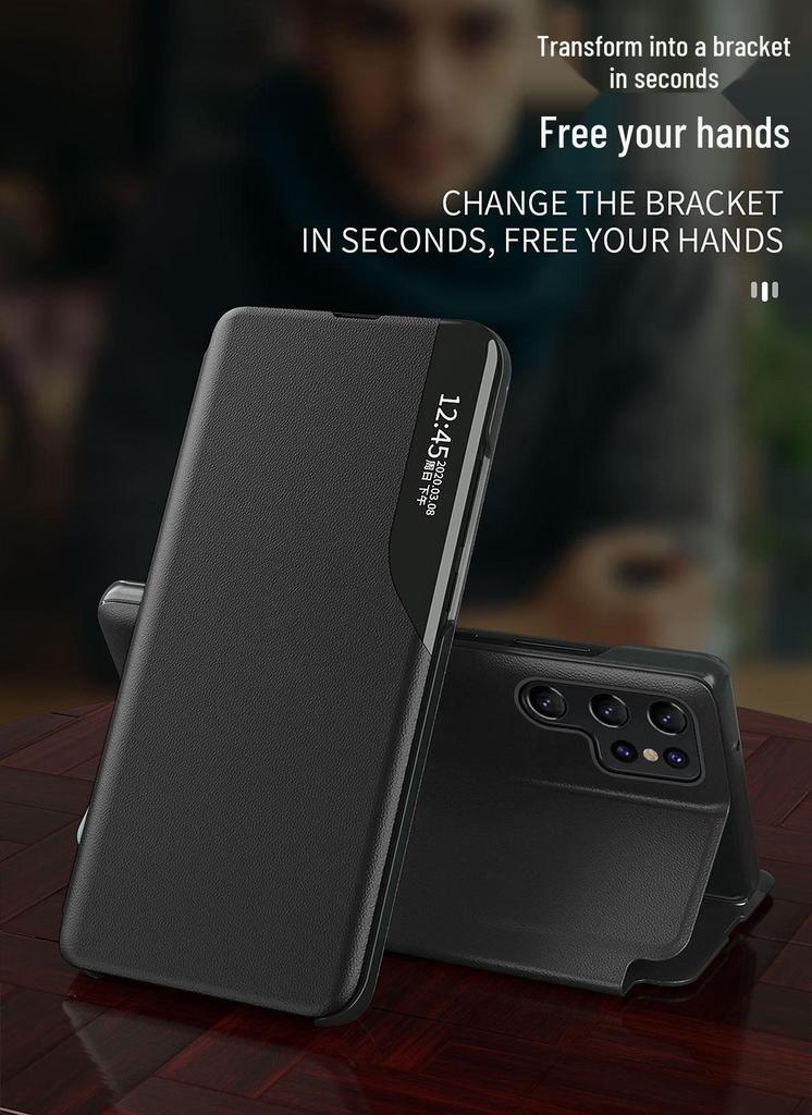 Samsung S26 Ultra Magnetic Flip Leather Phone Case - Anti-Fall & Smart Sleep Holder
