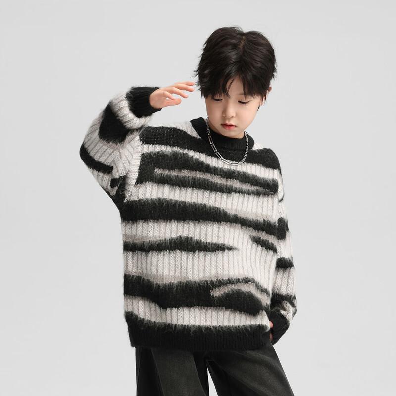 Boys' Warm Striped Pullover Sweater