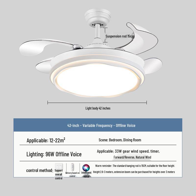 2026 New Model Flush Mount Ceiling Fan with Integrated Light for Living, Dining & Bedroom
