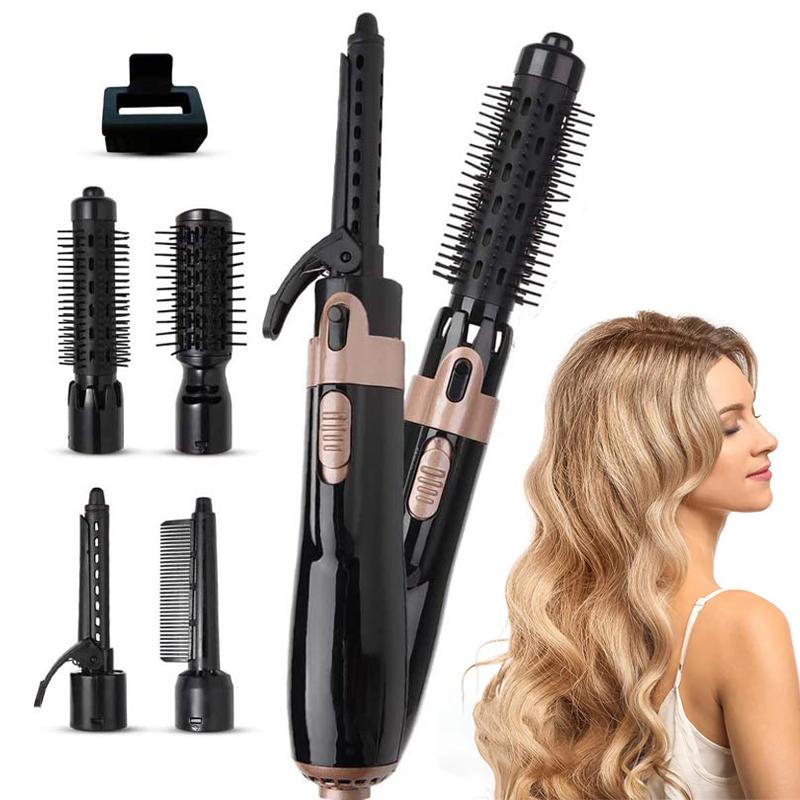 Hair Blower Brush Negative Ion Hair Dryer Brush 4 in 1 Blow Dryer Hair Curling Iron Straightening Brush