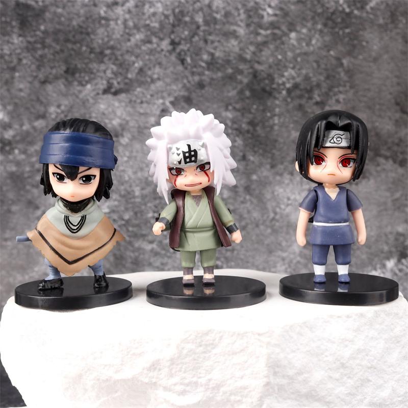 12Pcs/Set Naruto Q Verison Figure Toys Cute Anime Mini Sasuke Kakashi Itachi Gaara Jiraiya Kawaii PVC Action Figurine Model Doll