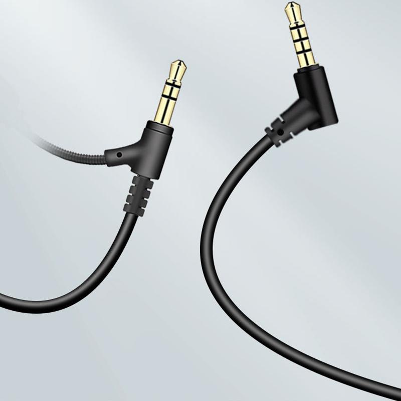 Digital Chip 3.5Mm With Microphone Audio Cable Head Mounted Headphones Adjust Volume Control Microphone Aux Audio Cable