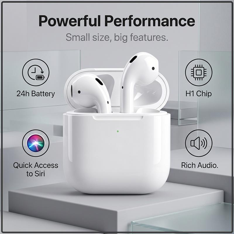 Apple AirPods 2. Generation True Wireless Kopfhörer mit kabellosem Ladecase für iPhone Android