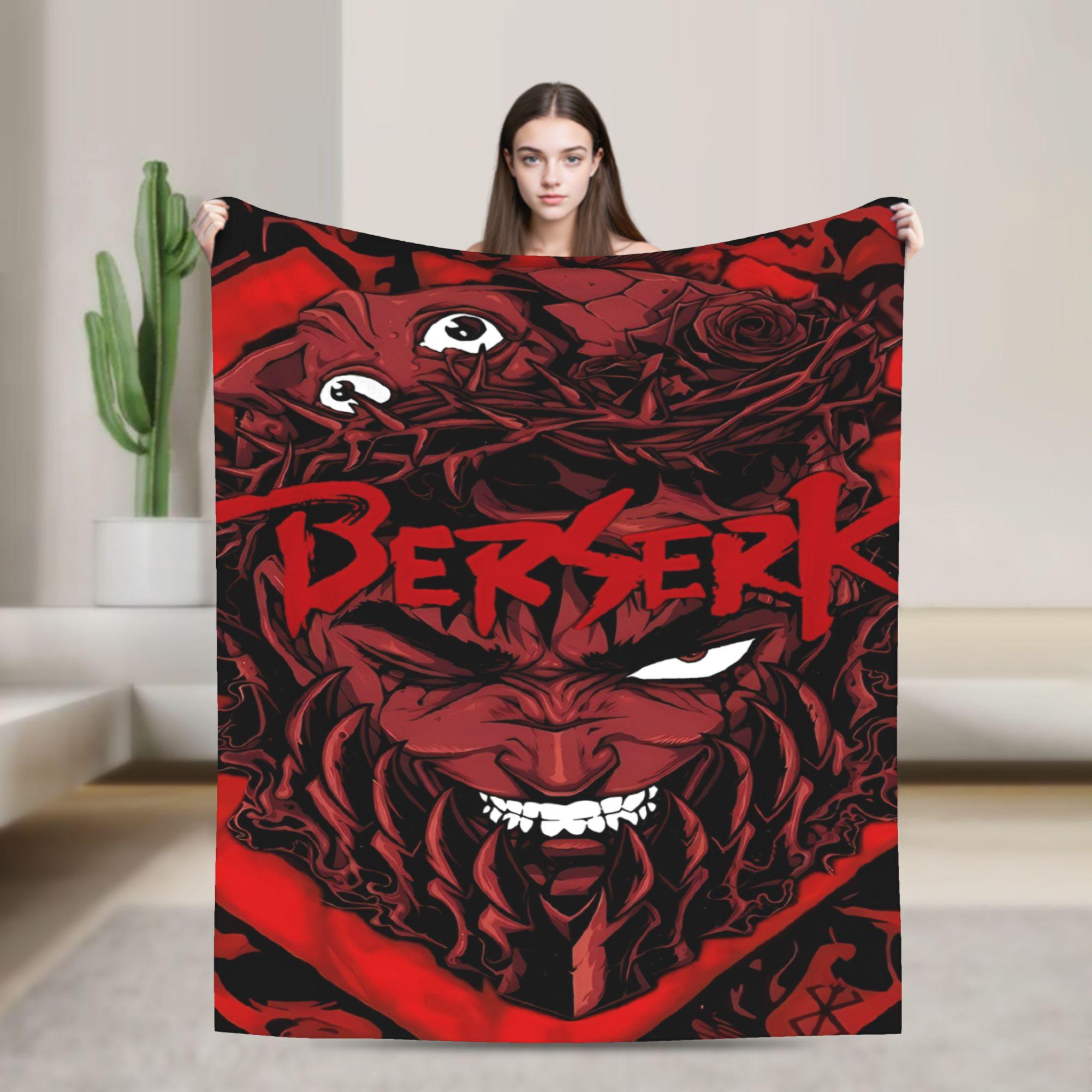 

Anime Blanket Warm Soft Novelty B-Berserks Plush Bedding Throws For Home Decor Travel Office Flannel Bedspread Bed Cover 30x40in
