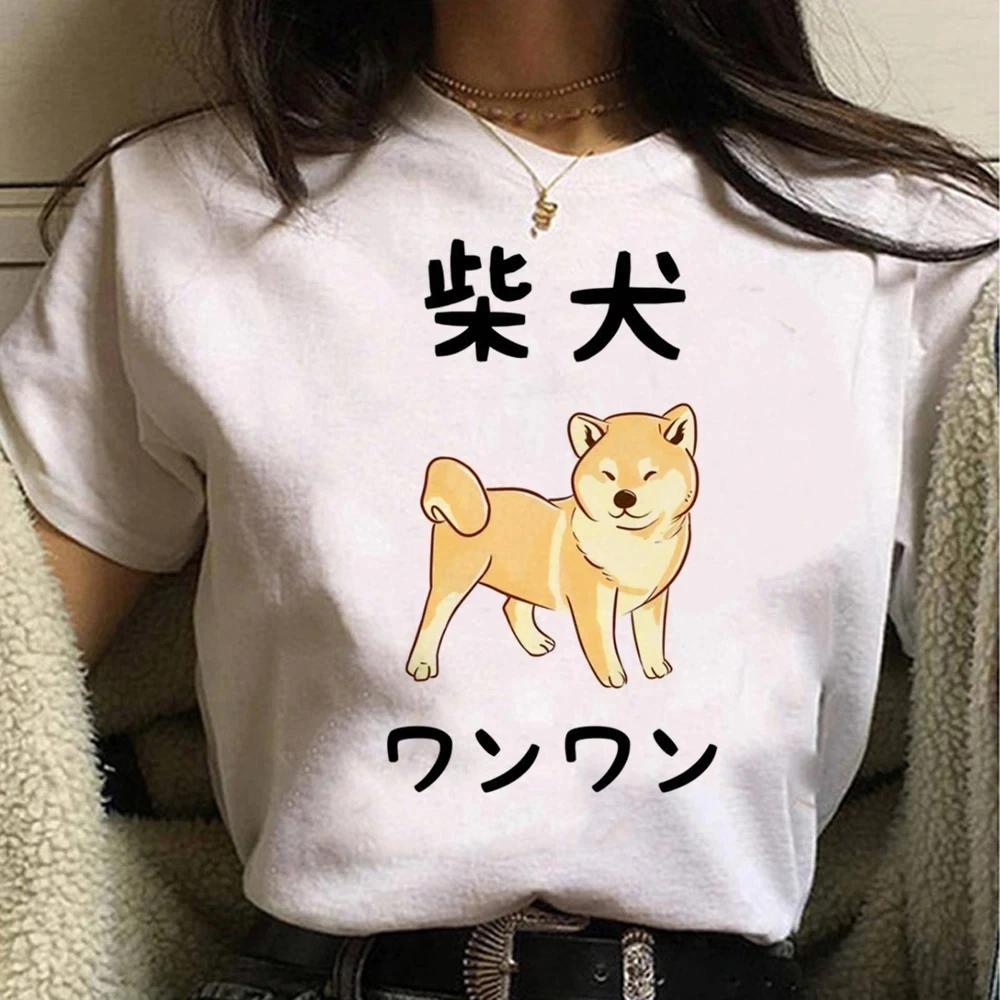 Shiba Inu t shirt Women Japanese top tee girl harajuku anime cartoon dog tshirts feUnisex summer oneck short sleeve clothing