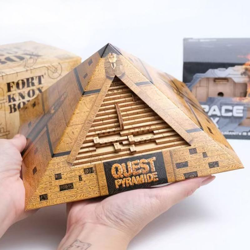 Quest Pyramid Wooden 3D Puzzle Box With Secret Compartment High Difficulty Iq Games Brain Teaser For Adults Kids Birthday Gifts