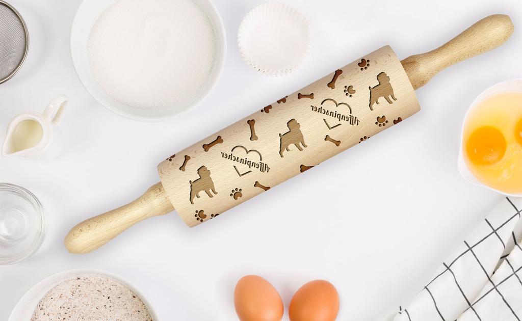 Affenpinscher, Affen - mattarello con un cane, decorare biscotti con un mattarello a motivi, un regalo per il ceramista del marchio Art-Dog