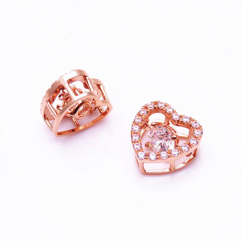 Чисто-фиолетовое золото Премиум Блестящий Неделя Опал Любовь Позолоченное Розовым золотом Подвеска Ожерелье Женское