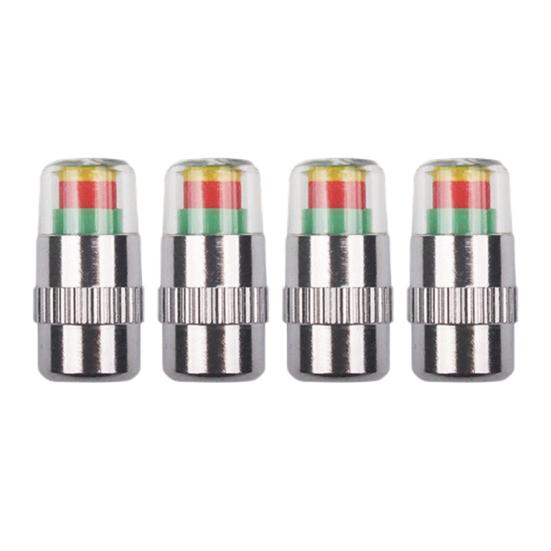 Car Tire Pressure Monitor Valve 36 PSI 2.4 Bar Tire Pressure Sensor Stem Caps for Cars Visual Tri-Color Alarm Easy To Read Tire Pressure Indicator