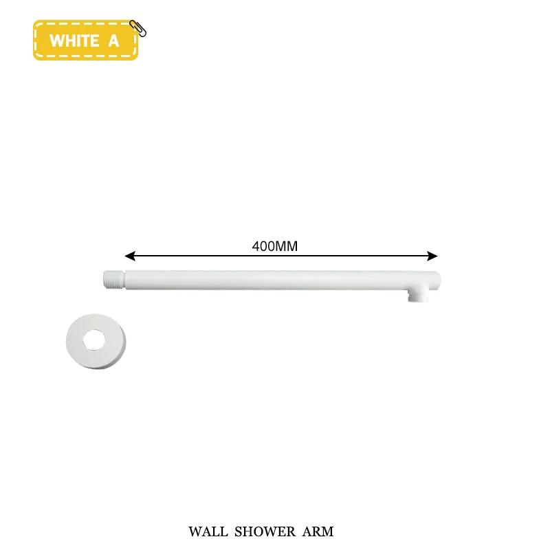 Black G1/2 Round/Square Shower Arm Bathroom Stainless Steel Ceiling Wall Mount Fixed Shower Bracket Faucet Replacement Parts