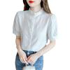 Summer 2024 Women's Pure Cotton Age-Defying Jacquard Shirt - Fashionable, Versatile, and Elegant