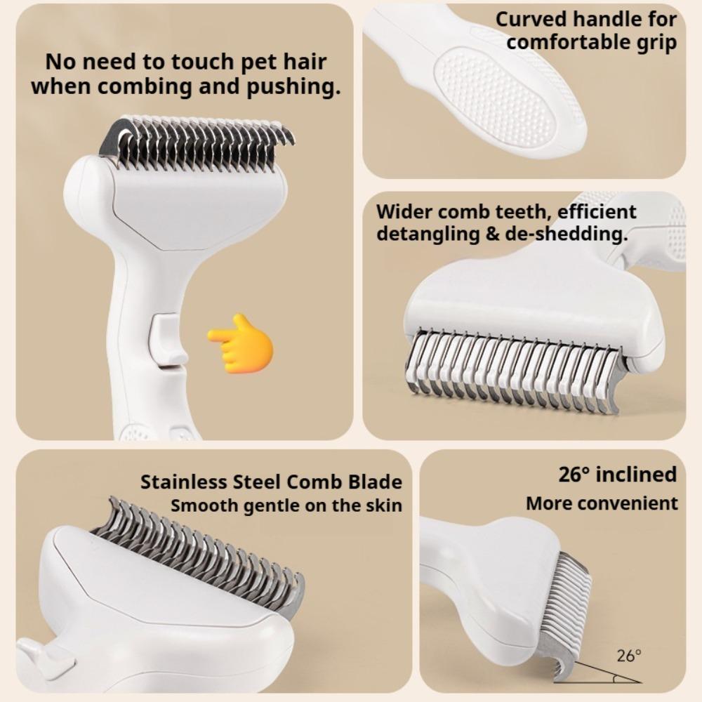 Self Cleaning Pet Comb One Push Remove Floating Hair Dematting Brush for Cats Dogs Grooming Care Supplies