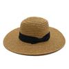 European, American And Korean Big Brim Beige Panama Jazz Top Hat Men And Women Summer Shading Vacation Beach Straw Hat Seaside