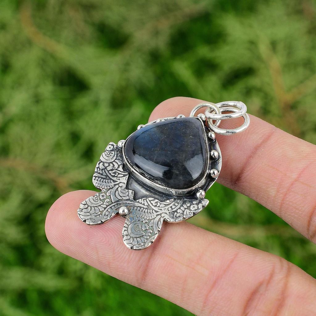 Daughters Day Sale Labradorite Gemstone Sterling Silver Elegant Pendant Jewelry