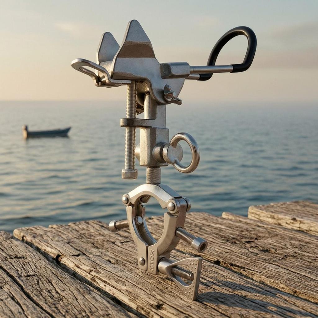 Fishing Rod Support Bracket Multi-position Clamp for Boat Hull Rails