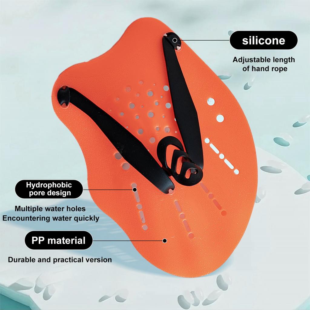 Swimming Paddles Profession Hands Swimming Training Hand Paddles Flippers Adjustable Silicone Straps Women Men Children Unisex