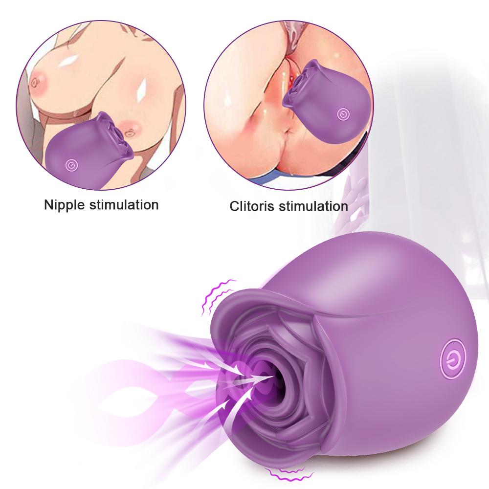 Sucking Rose Vibrator, Nipple Clitoris Stimulator, Female Sex Toy Adult Products, Vibrating Massager, Couple Flirting Sex Toy
