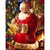 5D Full Drill Round Diamond Painting Santa Claus Picture Of Rhinestone Embroidery Diamond Mosaic Portrait Home Decoration
