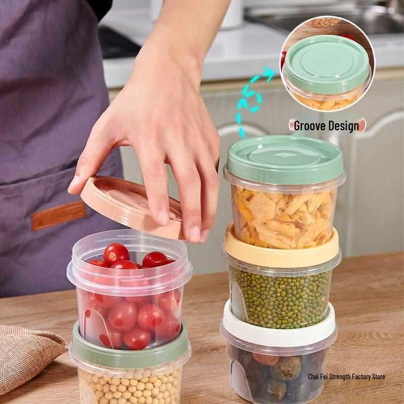 Microwave-Safe Airtight Bento Box: Small Round High-Temperature Resistant Fruit Storage Container with Lid for Refrigerators.