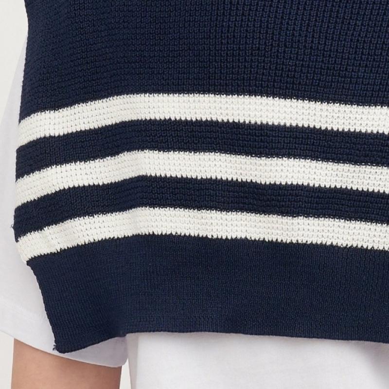 2nd Skin Cotton Modal Stripe Cardigan Muffler Adwsa3100