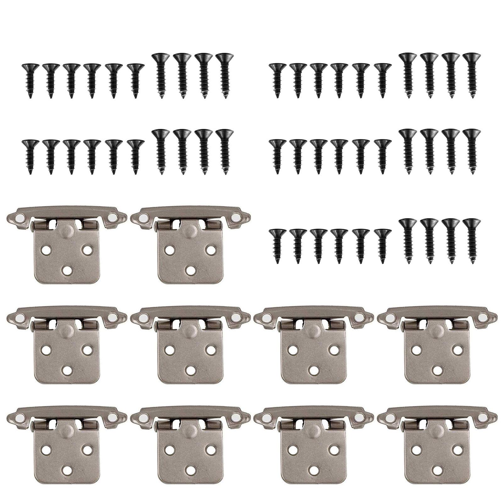 

Furniture Hardware Metal Hinges for Cabinets Heavy Duty Cabinet Hinges Furniture Hardware Cabinet Door Hinges 10pcs/set 1 срібний