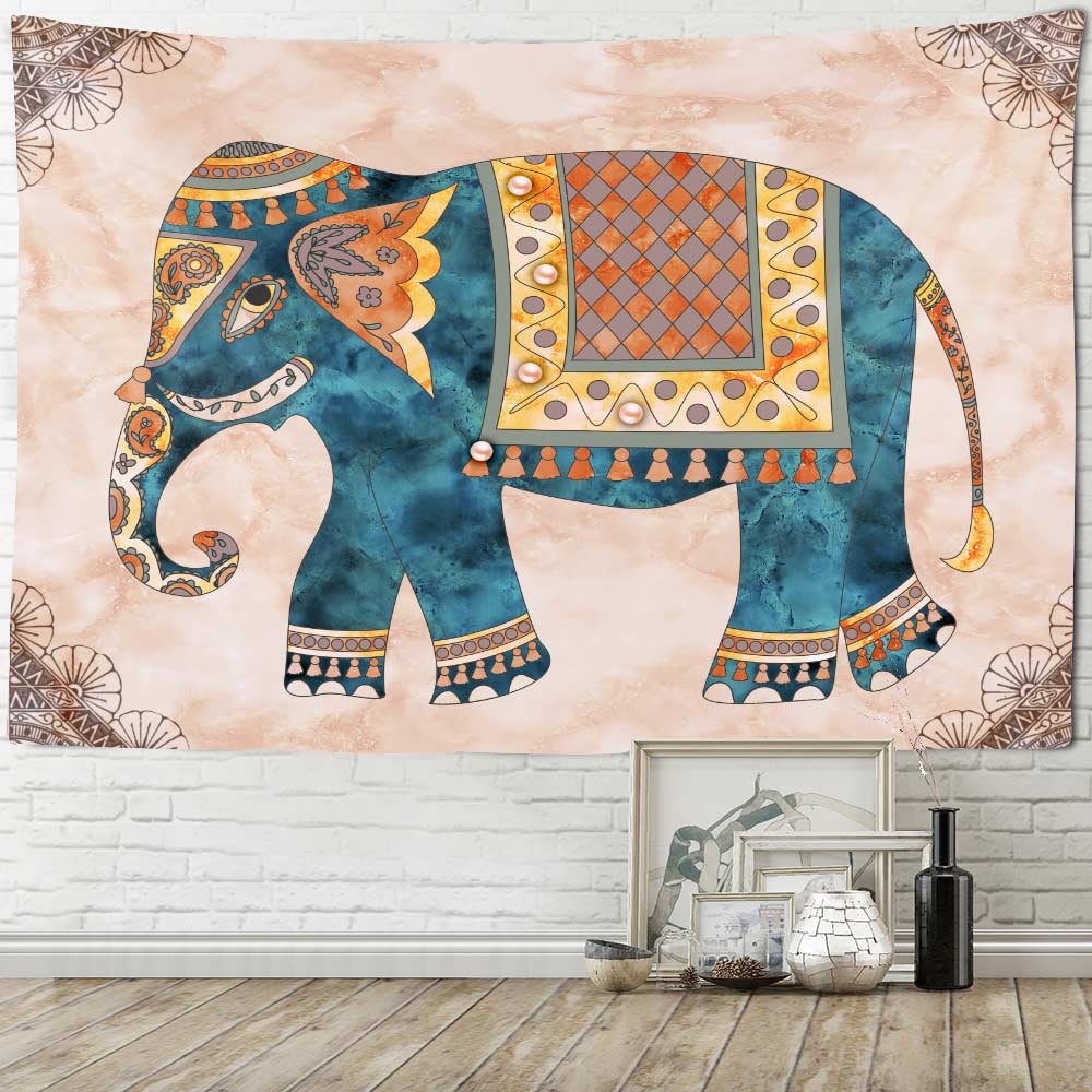 Elephant tapestry wall hanging, Bohemian, hippie, European style, living room, bedroom tapestry, home wall decoration, blanket