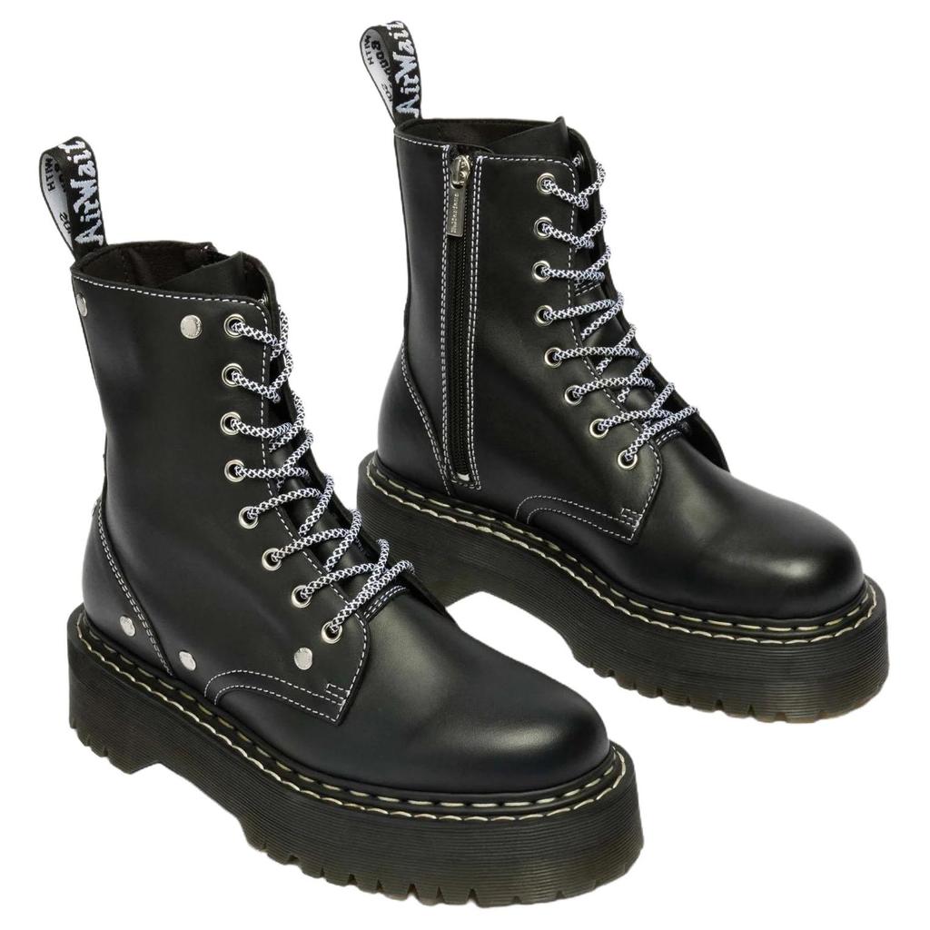 Dr. Martens Jadon Leather Versatile Vintage Boots 5cm Unisex Boots Black 43031001