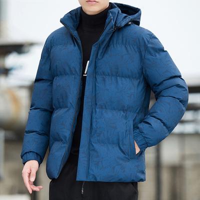 Cotton Coat Men's New Autumn and Winter Velvet Thickened Maple Leaf Cotton Coat Down Padded Jacket Men's Trendy Brand Winter Coat
