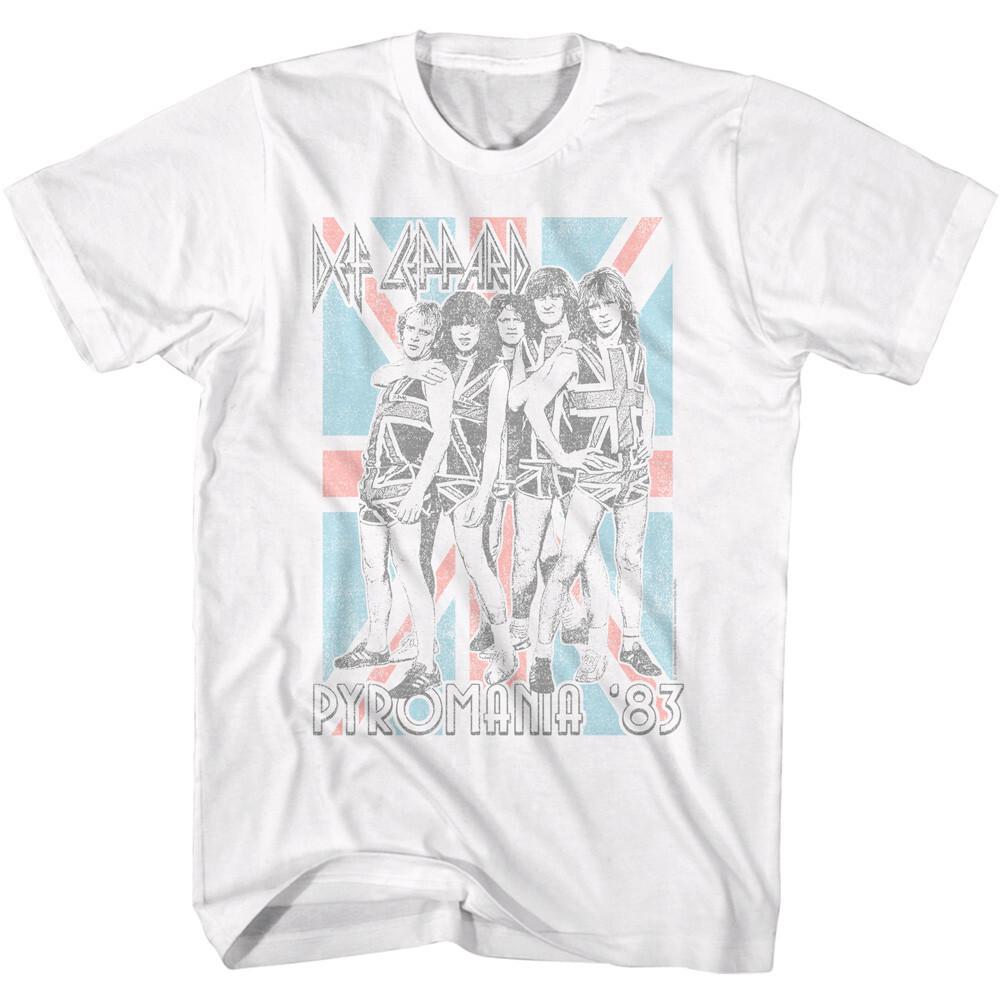 Def Leppard Pyromania 1983 Distressed Men T Shirt Rock Music Band Merch M