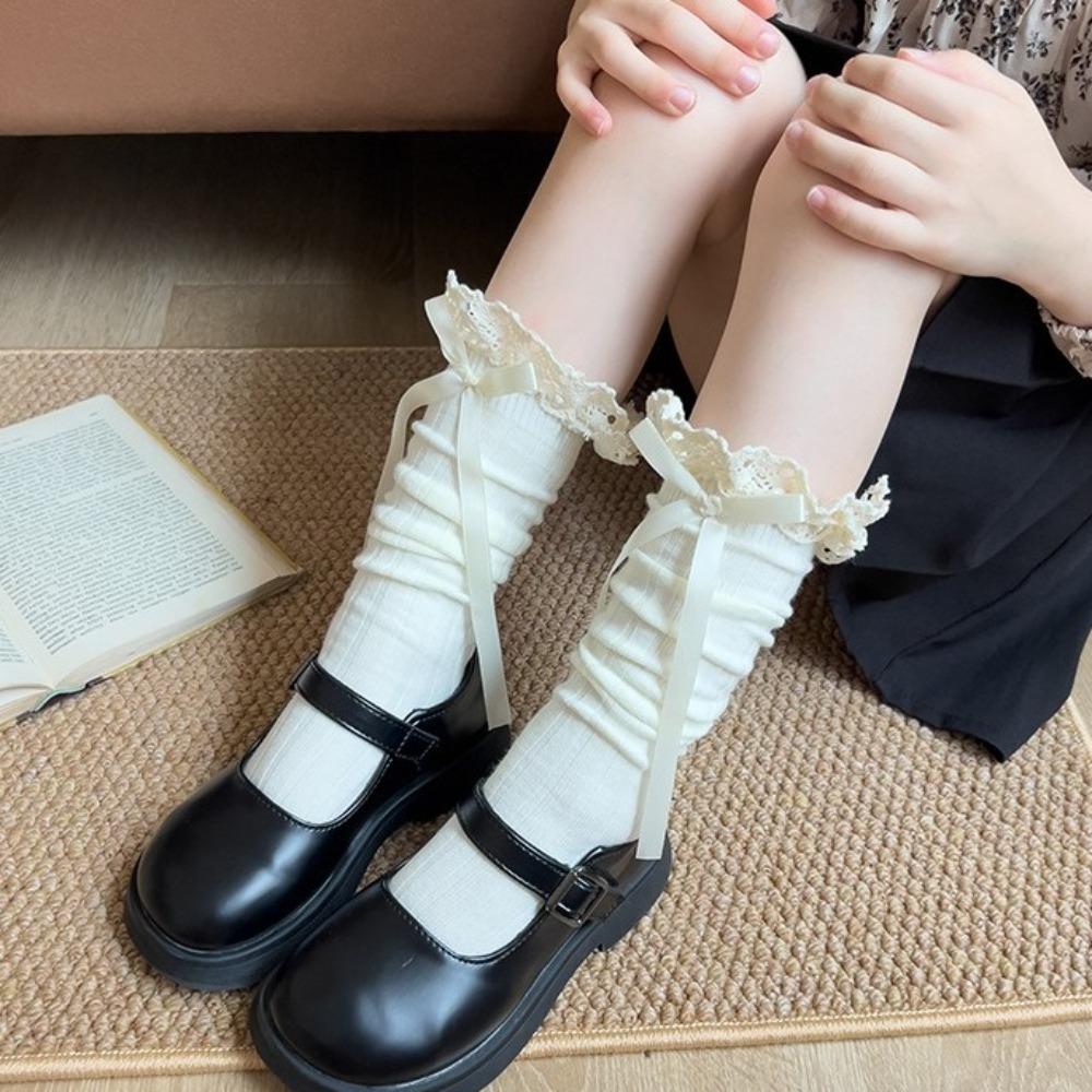 Breathable Female Hosiery Bowknot Red Socks New Winter Compression Stocking  Gift