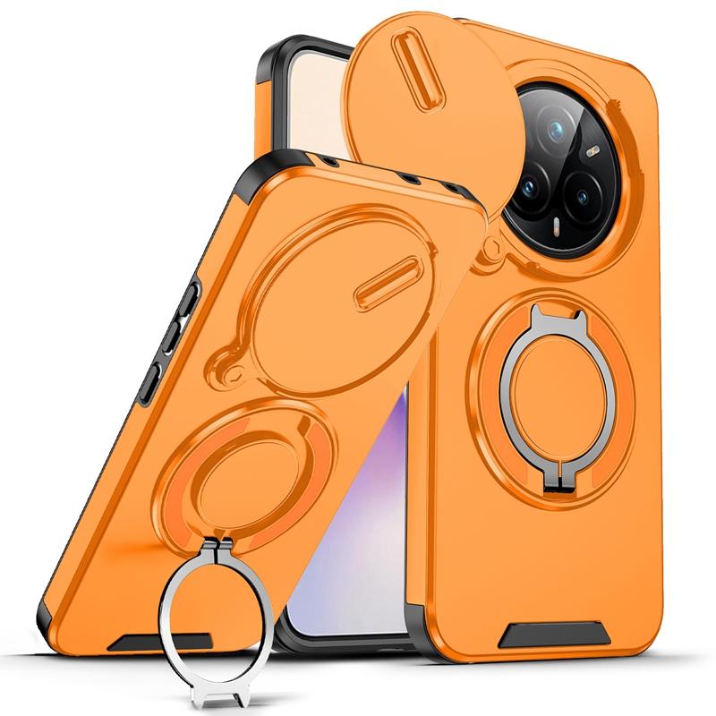 Armor Funda For OPPO Realme 14 Pro 5G Slide Camera Lens Protection Ring Stand Back Cover For Realme 14 Pro+ Plus Capa
