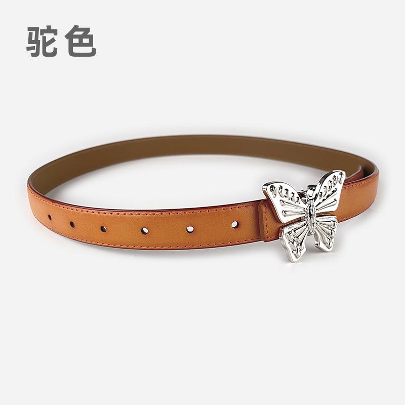 Leather Ladies Belt Butterfly Women'S Cowhide Belt With Casual Jeans Belt