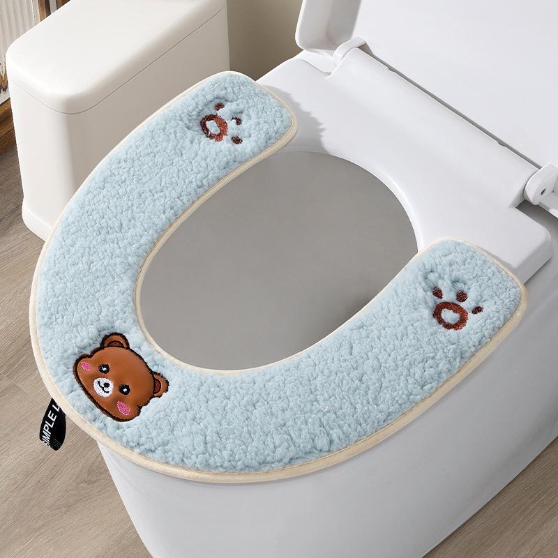 2025 All-Season Plush Toilet Seat Cushion: Universal, Thickened, Velcro Pad for Winter Comfort