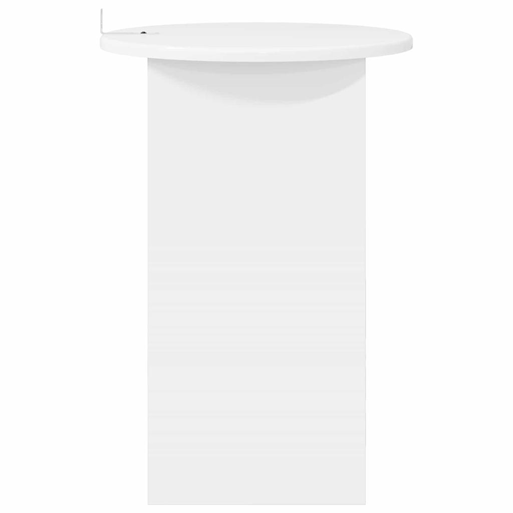 Side Table White Ø 39.5 X 55 Cm Engineered Wood