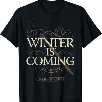 Game Of Thrones Winter Is Coming Text T-Shirt