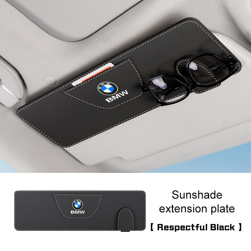 Leather Car Sunshade Extender Plate Glasses Storage Clip For BMW 1 3 5 6 7 Series X1 X3 X5X6 g30 g20 g45 g60 g70 e90 e60 e46 f10 II9