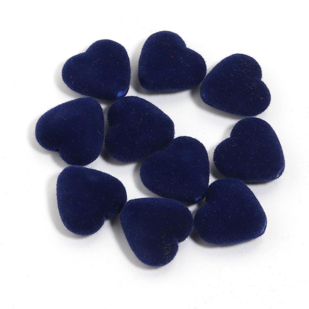 10pcs/Lot 16mm Heart Flocked Acrylic Beads For Jewelry Making Loose Spacer Big Hole Beads DIY Bracelet Necklace Accessories