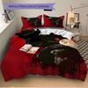 3pcs Spartan Helmet Art Print - Home Decor Gift, Anime Design Bedding Set with One Quilt Cover and Two Pillowcases (No Core), Polyester Fabric for Bed