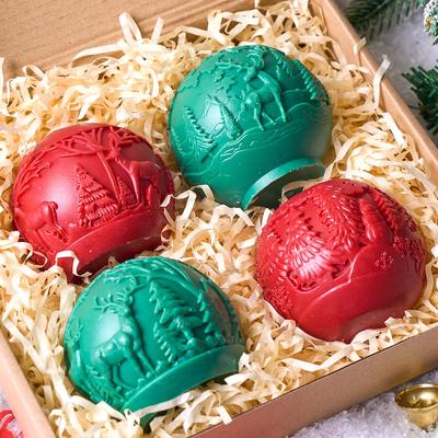3D Christmas Tree Elk Ball Silicone Candle Mold DIY Christmas Ornaments Aromath Soap Craft Making Plaster Resin Molds Home Decor