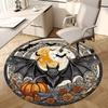 1pc Office Carpet Chair Mats Halloween Bat with Pumpkins and Full Moon Perfect for Decorating Office Chairs, Living Rooms, Or Bedrooms.YDT072